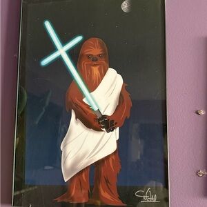 Discontinued 2012 Original Signed and Framed Wookie Jesus Print by The Oatmeal